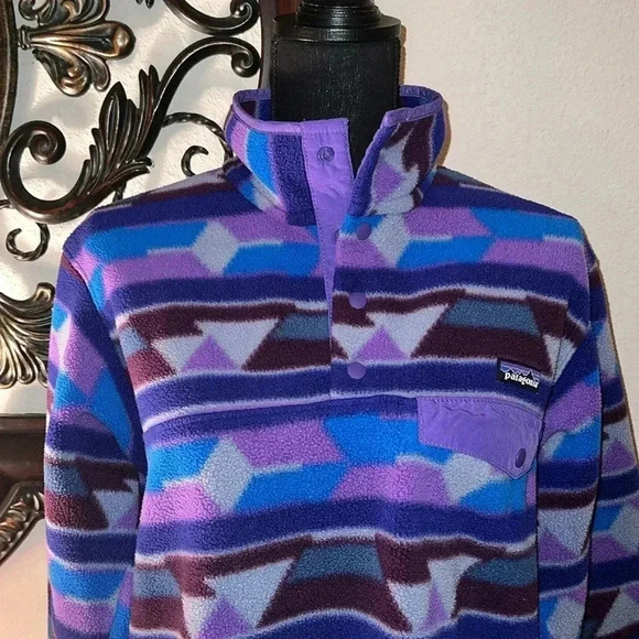 Patagonia Women’s Synchilla Snap-T Pullover Fleece MEDIUM Purple Jacket - Picture 5 of 16